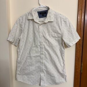 Banana Republic Cream Shirt with Blue Diamond Accents